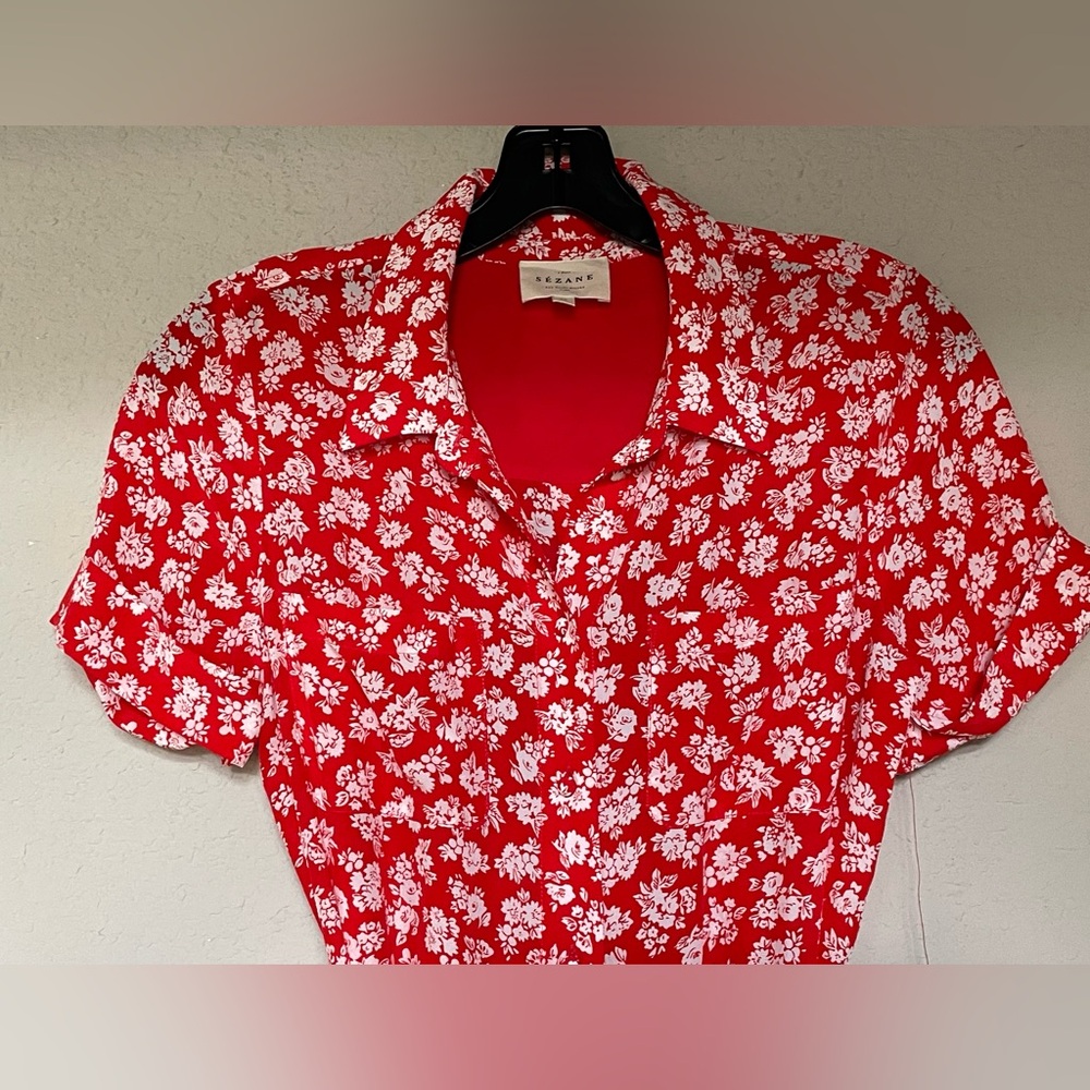 Sezane Adèle Dress Cara Rouge - Size 36 - Picture 6 of 11